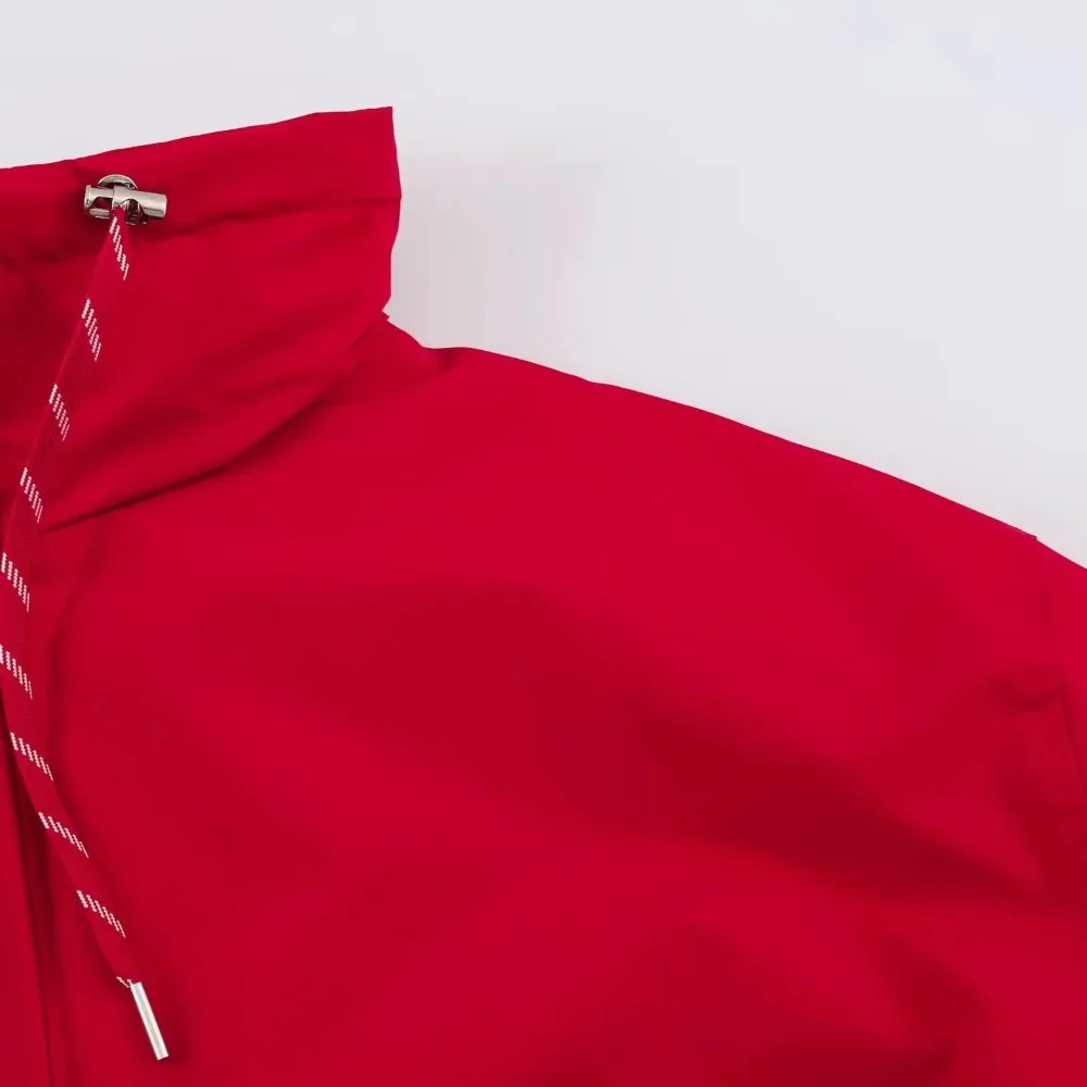 Damen Casual Chic Jacke mit Stehkragen, Rote Street-Sportjacke für Herbst und Winter, Trendige Lockere Reißverschluss-Steppjacke – Detail 7