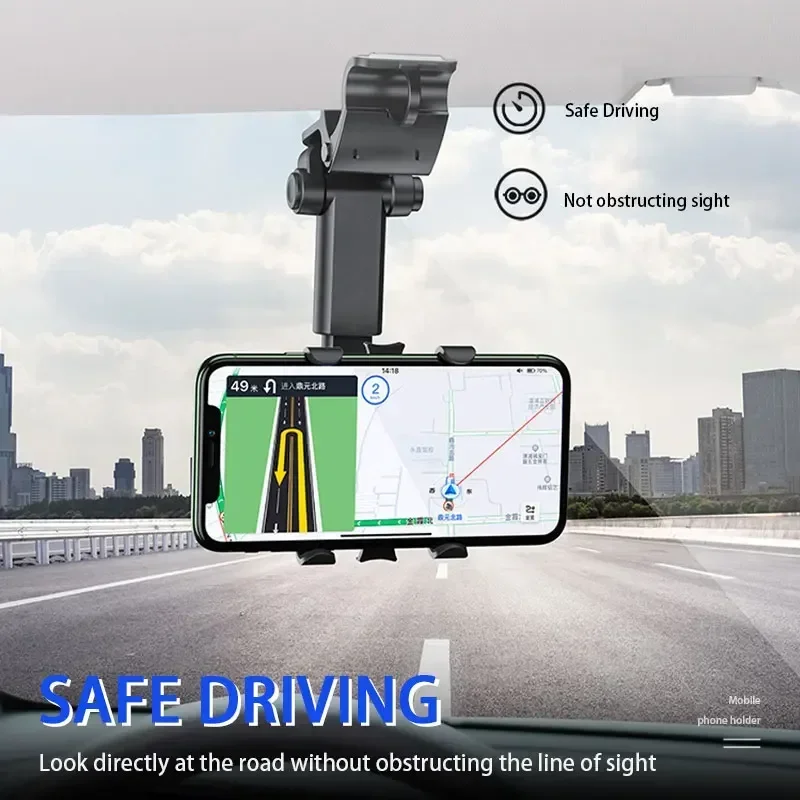 Neue Auto Universal Clip Auto Telefon Halter 360 Grad Drehbare Versenkbare Telefon Halterung Ständer Für Dash Cam GPS Smartphone Halterung