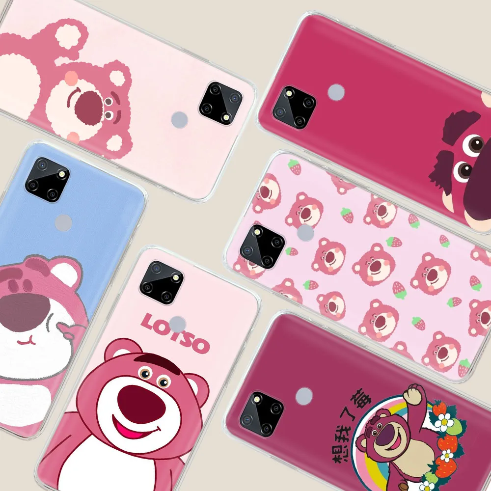 Lotso Strawberry Bear Transparent Phone Case for LG VELVET G8 ThinQ G8X K62 K42 K61 K52 K92 Q61 Q60 Q52 V40 V50 V60 THINQ5