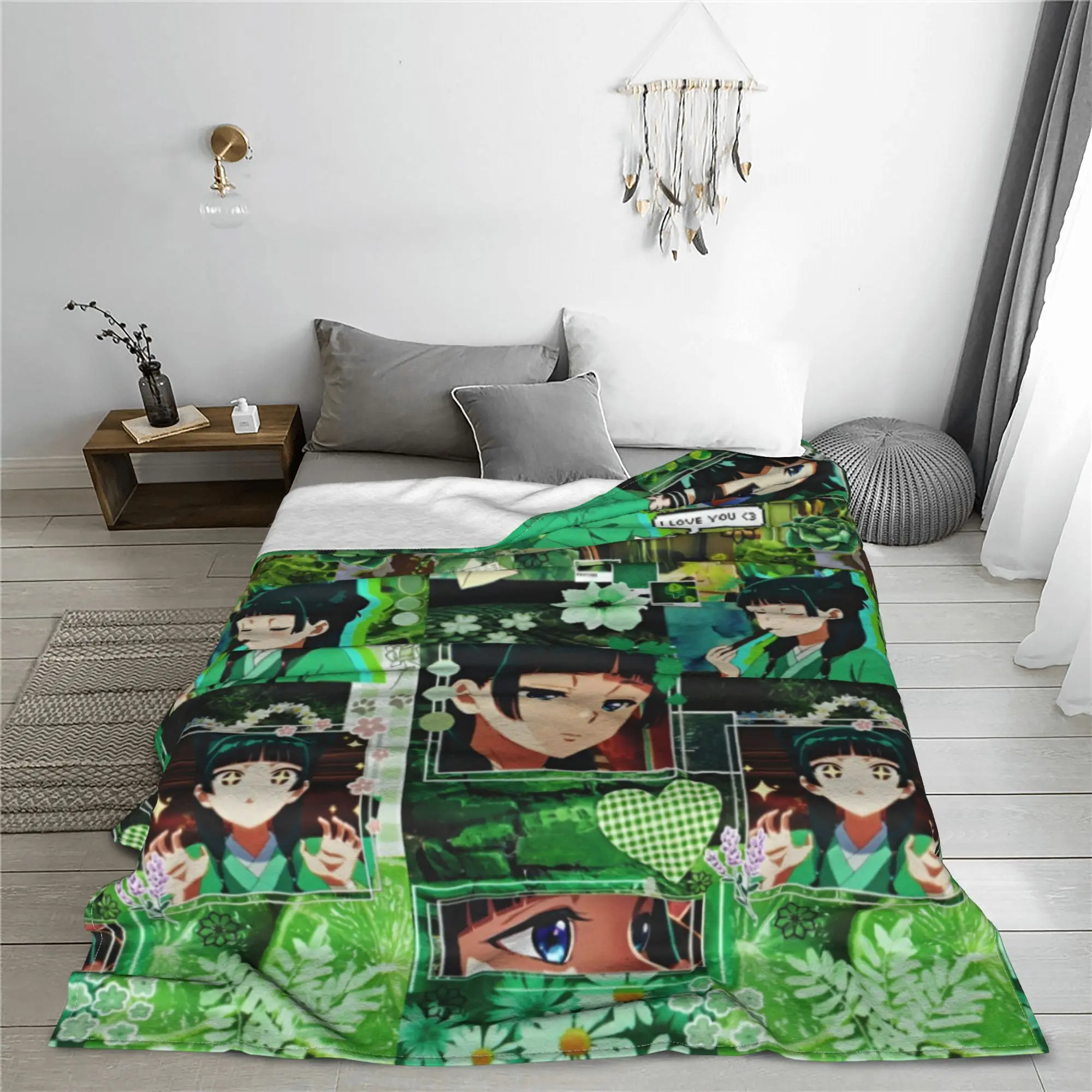 The Apothecary Diaries Maomao Blankets Fleece  Winter Cartoon Anime Portable Lightweight Thin Throw Blankets Car Bedding Throws