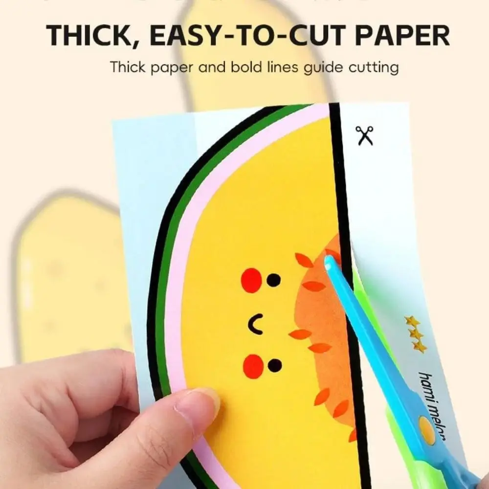 Safety Children Paper Cuttings Kits with Tool Development Art Craft Scrapbooking Training Preschool Cutting Practice Art Craft