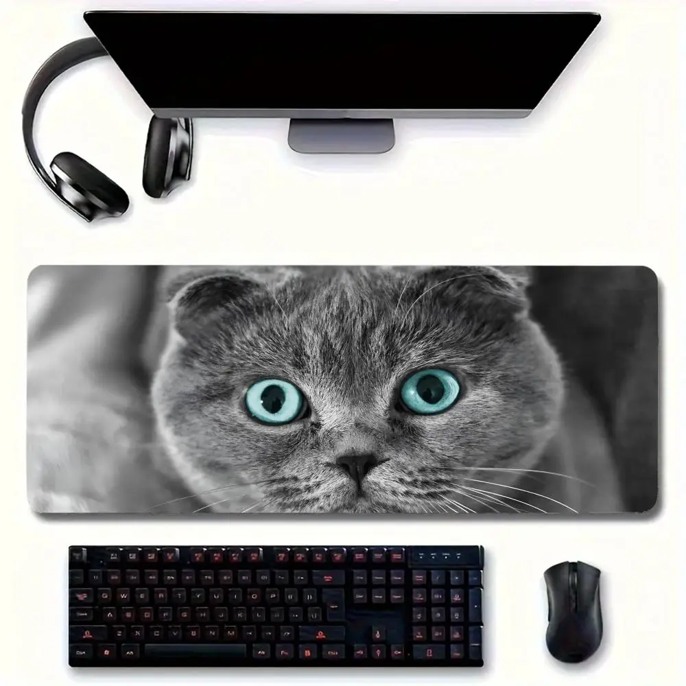 Simpatico tappetino per Mouse per gatti tappetino per mouse grande per home office tappetino da scrivania in pelle impermeabile per giocatori tappetino per mouse per Computer tappetino per tastiera scrivania