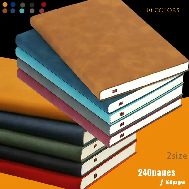 160pages/240pages Student notepad Leather A5 Notebook A6