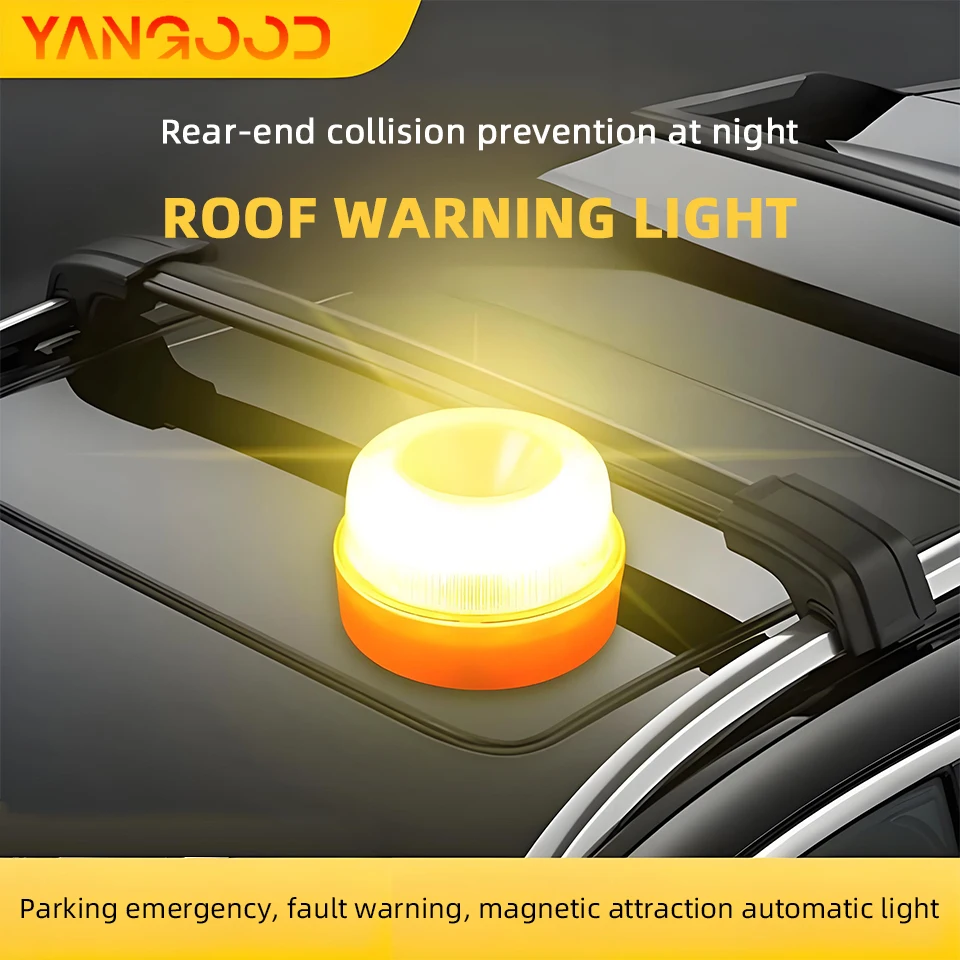 

Flashing LED Emergency Light Three Color Car Indicator Light Traffic Flashing Light With Strong Magnetic Bottom Traffic Barrier