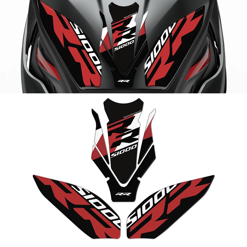 

3D Motorcycle Accessorie Side Tank Pad Sticker Protection Kit Decal For BMW S1000RR S 1000 RR 2019-2024 Black Red Color Scheme