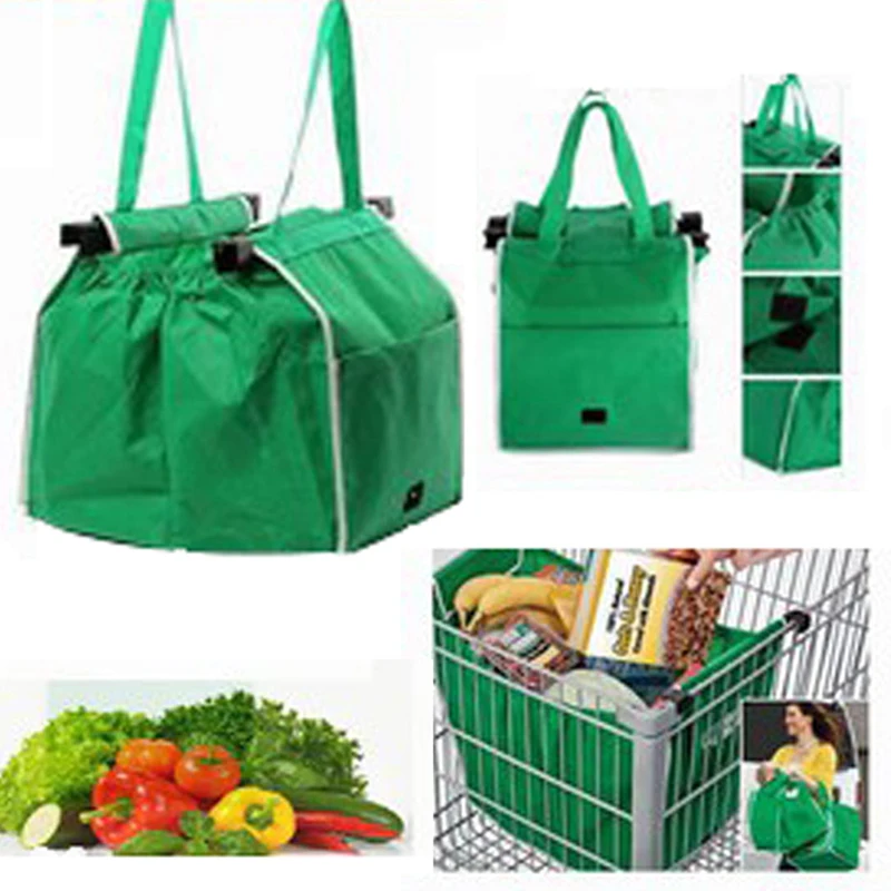 Umweltfreundliche Trolley-Tasche, Supermarkt-Einkaufstasche, verdickte Wagentaschen, Handtaschen mit großer Kapazität, faltbare, wiederverwendbare Wagentasche