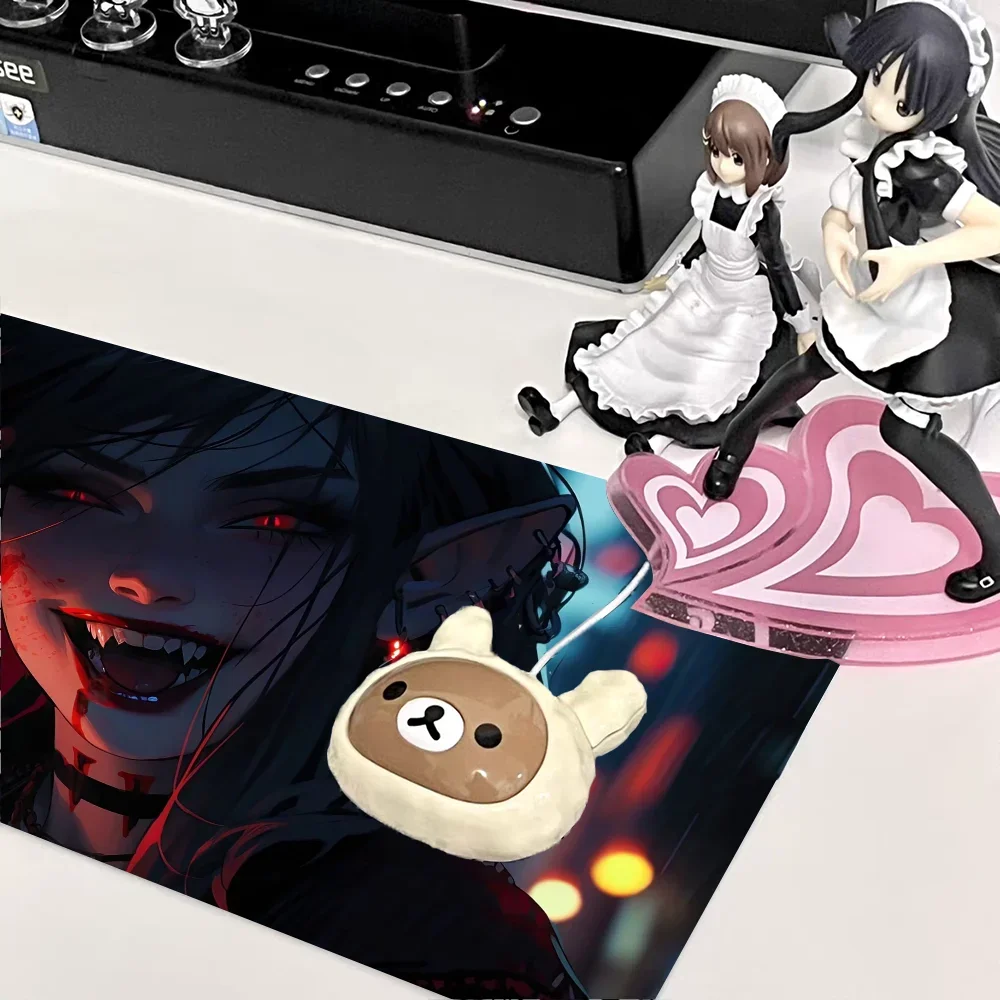Elf Vampire Fantasy Girl Mousepad Mouse Mat Desk Mat With Pad Gaming Accessories Prime Gaming XXL Keyboard Pad Padding Mat