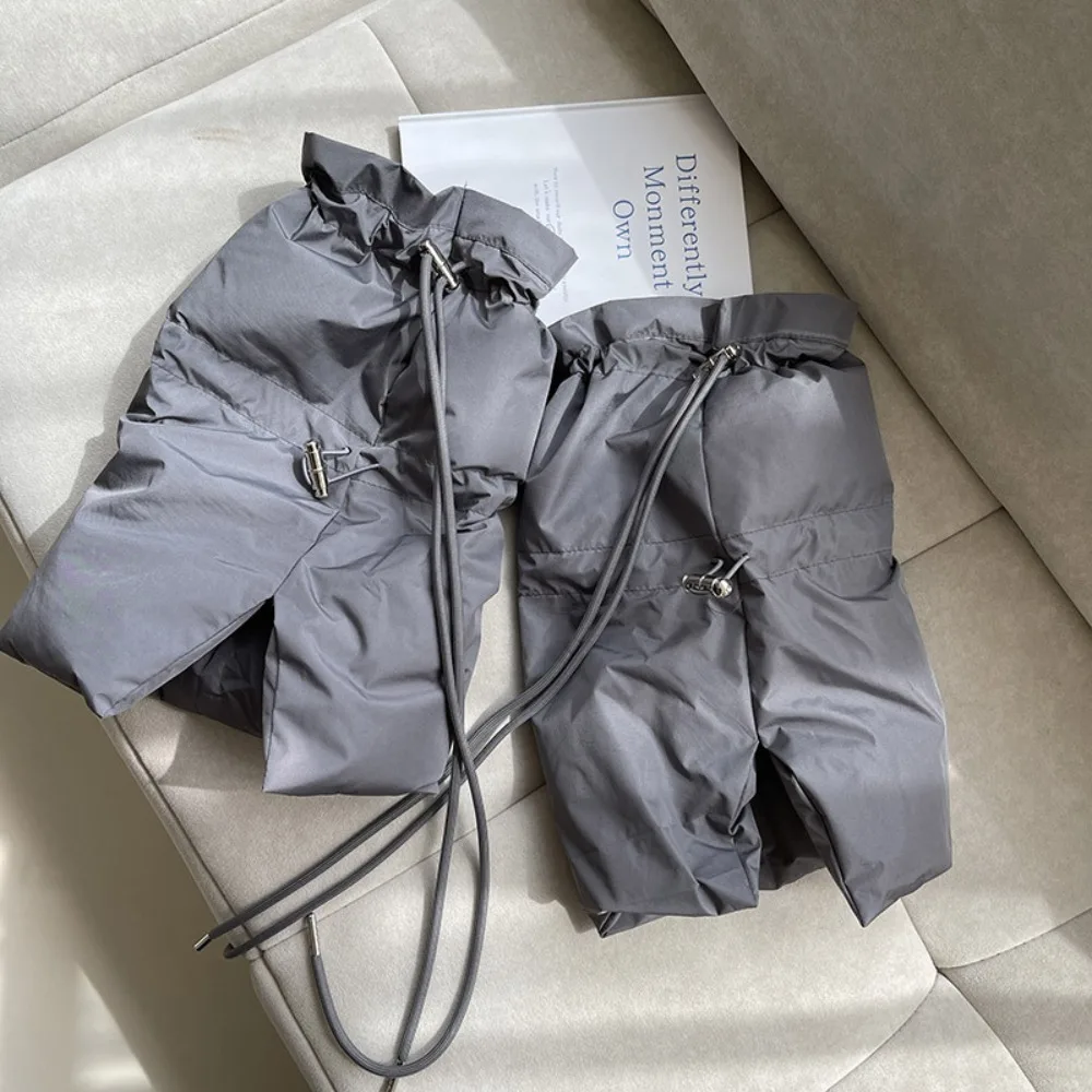 

Fashion Thick Leg Warmer Drawstring Adjustable Split Boot Cuffs Padded Puffer Calf Gaiters Winter