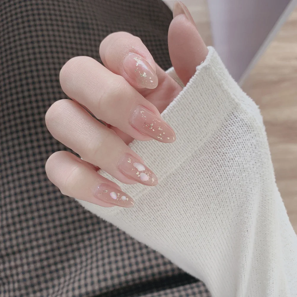 

24pcs Artificial Nails Natural Manicures Fake Fingernails Women Nail Tips Durable Comfortable Party Wedding Prom DIY Home Nails