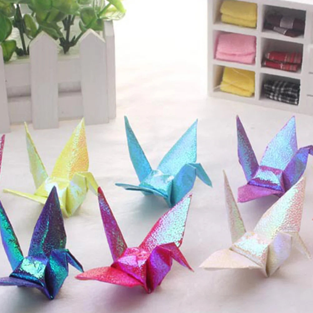

100Pcs Origami Crane Decor Handmade Paper Garland Wedding Party Elegance Romantic Ambiance Festive Occasions Origami Crane Decor