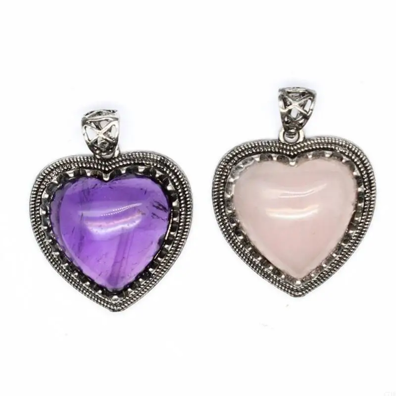 

Vintage Styles Labradorite Pendant Necklace Featuring Elegant Amethyst Gemstones for Women Seek Unique Fashion