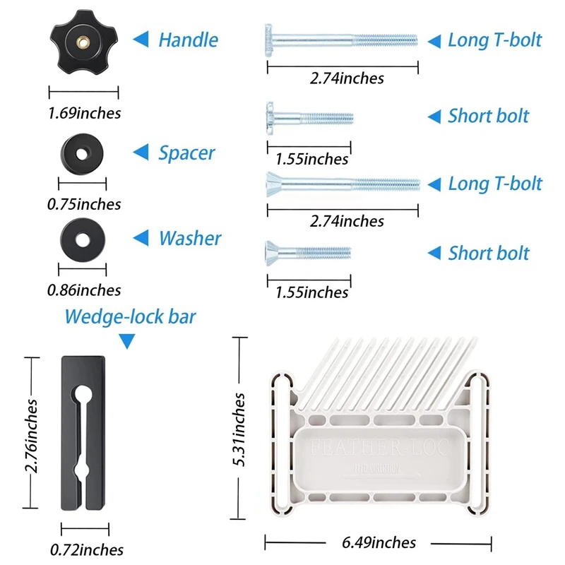 【CLEARANCE】Upgraded Featherboard Safety Device Stackable Feather Board Fits Most Standard , T-Slots, T-Rails On Table Saws
