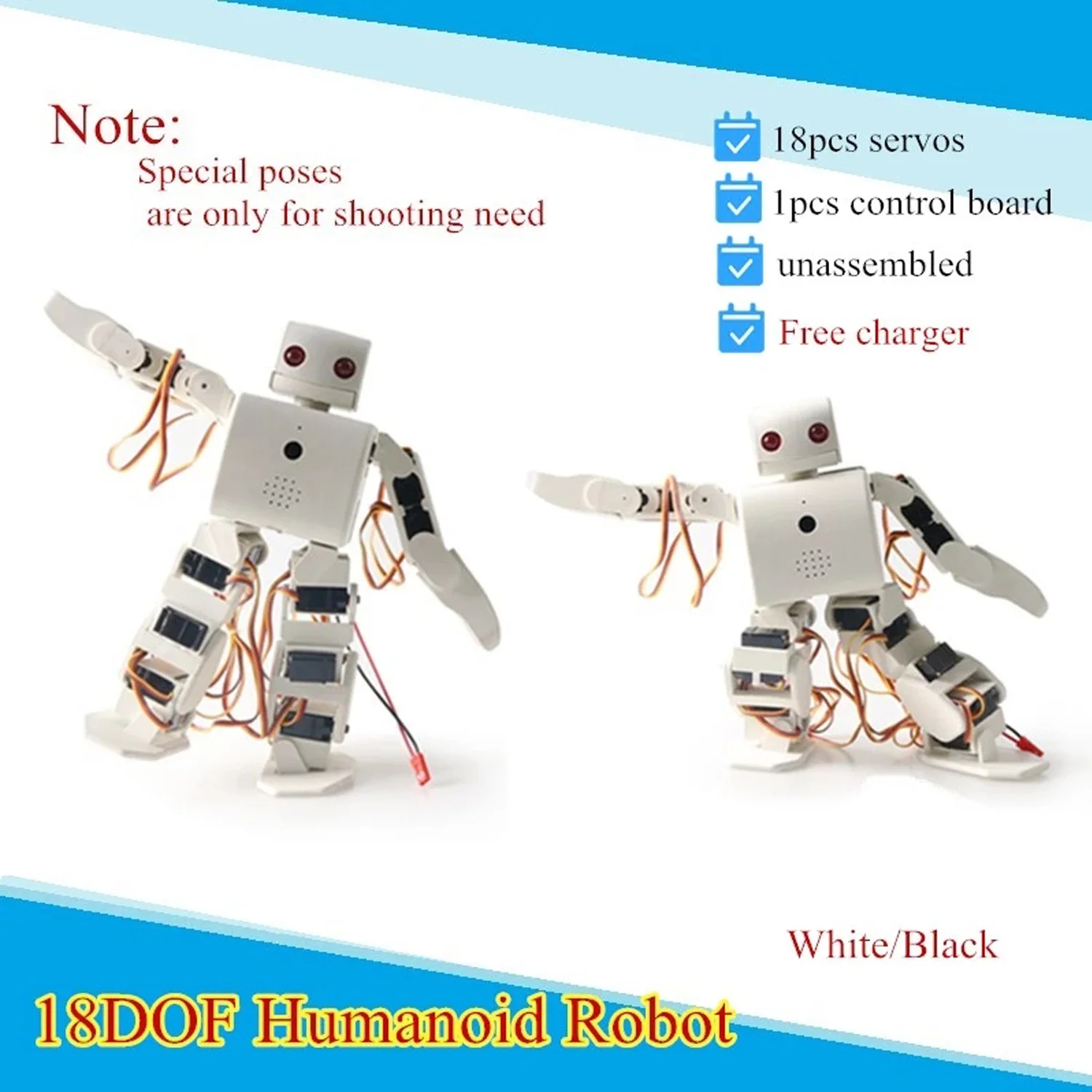 1 set Plen 2 Vivi Humanoid Robot18dof Smart Robot for Arduino Free Manual and Source Suppport Secondary development DIY Robot