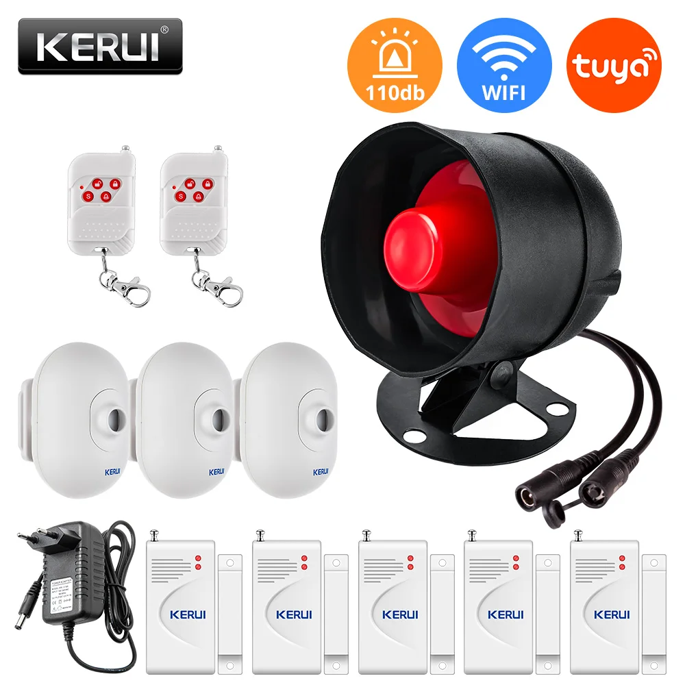 KERUI Tuya Smart WIFI Wireless Security Alarm System Siren Home Burglar Google Home Alexa Outdoor PIR Motion Sensor Detector