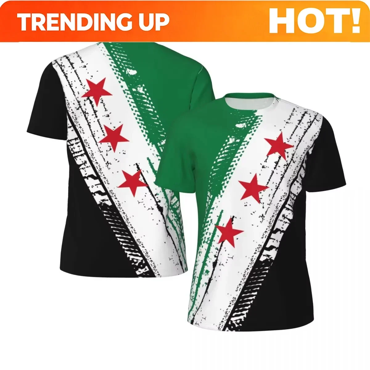 Customization Free Syrian Printed Flag T-shirt Men Women Clothing Sports Breathable For Running Fitness T Shirt Unisex Clothing