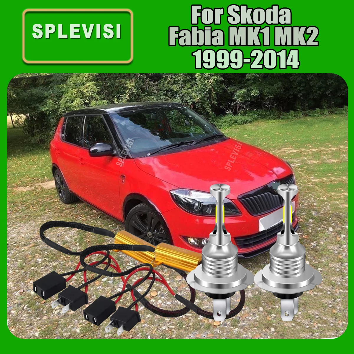 

H7 White Canbus LED Headlight Bulbs + 50W 6oh Canbus Decoder For Skoda Fabia MK1 MK2 1999 2000 2001 2002 2003 2004 20205-2014