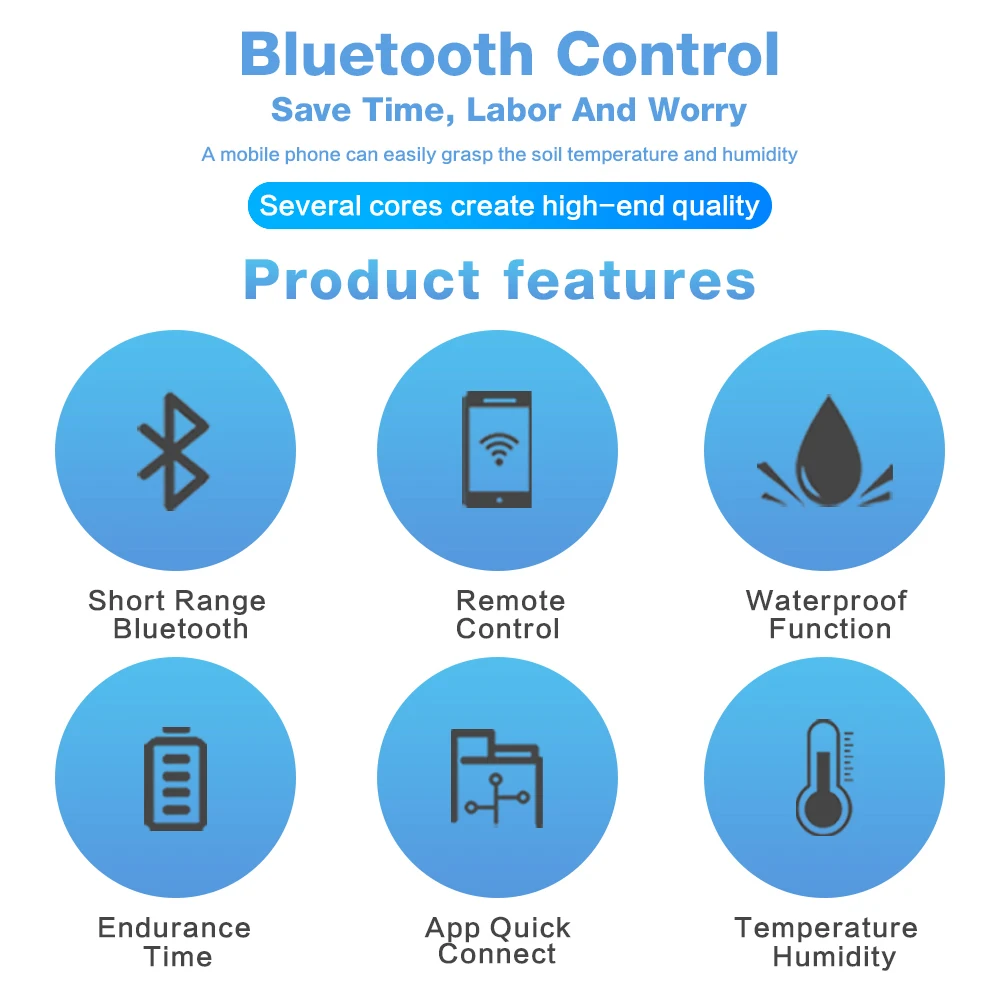 Tuya-Sensor de humedad y temperatura del suelo, dispositivo con Bluetooth, IP67, Monitor de suelo para exteriores, funciona con válvula de sistema de riego automático para jardín