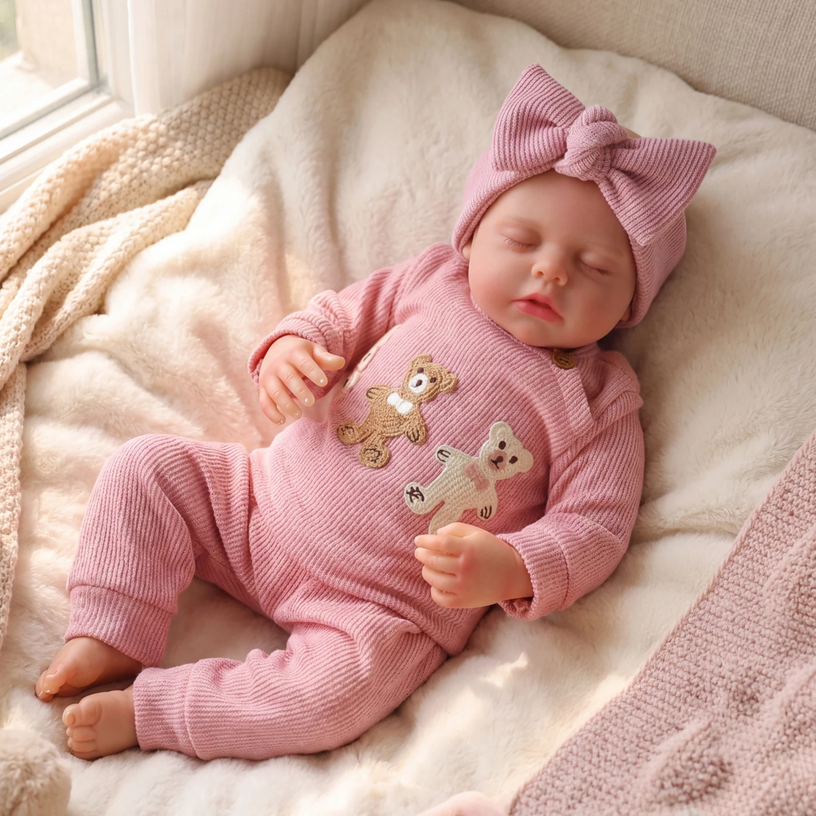 

ADFO 20 Inch Reborn Dolls, Realistic Soft Body, Lifelike Poseable Doll With Complete Deluxe Outfits And Rich Role Play Accessories, Perfect For Holiday Gift, Exquisite Collection