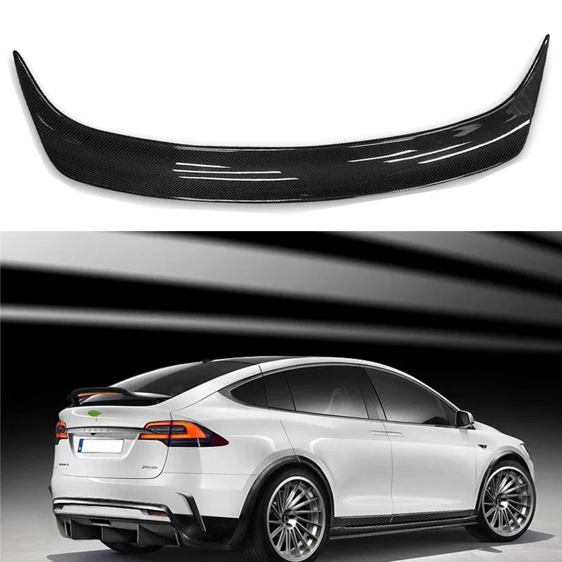 Carbon Fiber Spoiler for Tesla Model X Original Style Car Rear Trunk Spoiler Carbon Wings Finish Trunk Boot Glossy 2016 - UP