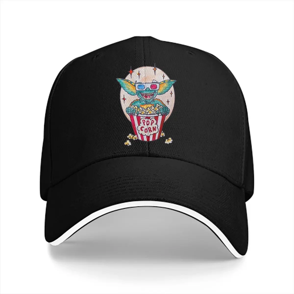 Washed Men's Baseball Cap Pop Corn Sports Snapback Caps Dad Hat Gremlin-s Kawaii Mogwai Hats