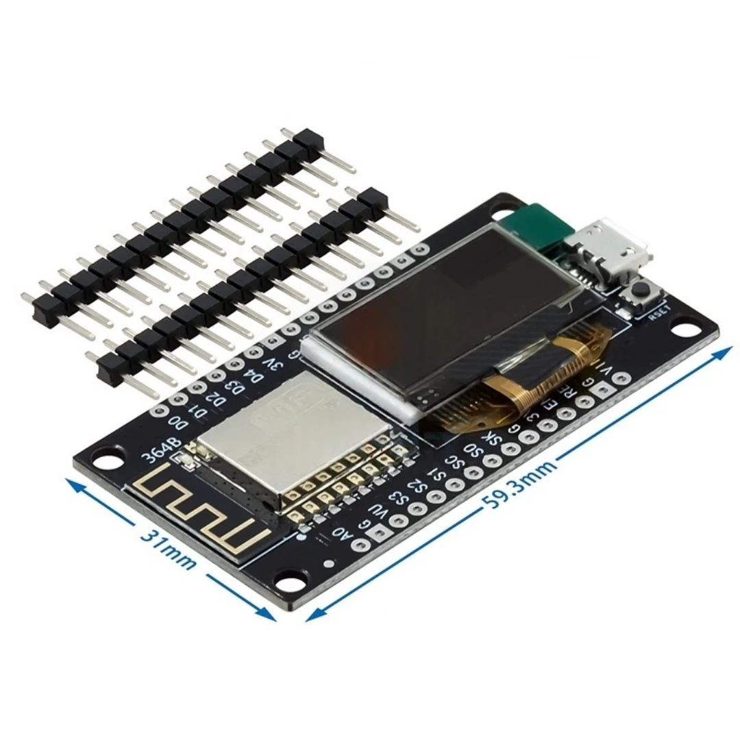 لوحة تطوير NodeMCU ESP8266 مع شاشة OLED 0.96 بوصة CH340G ESP-12F WiFi وحدة TYPE-C USB لـ Arduino/Micropython
