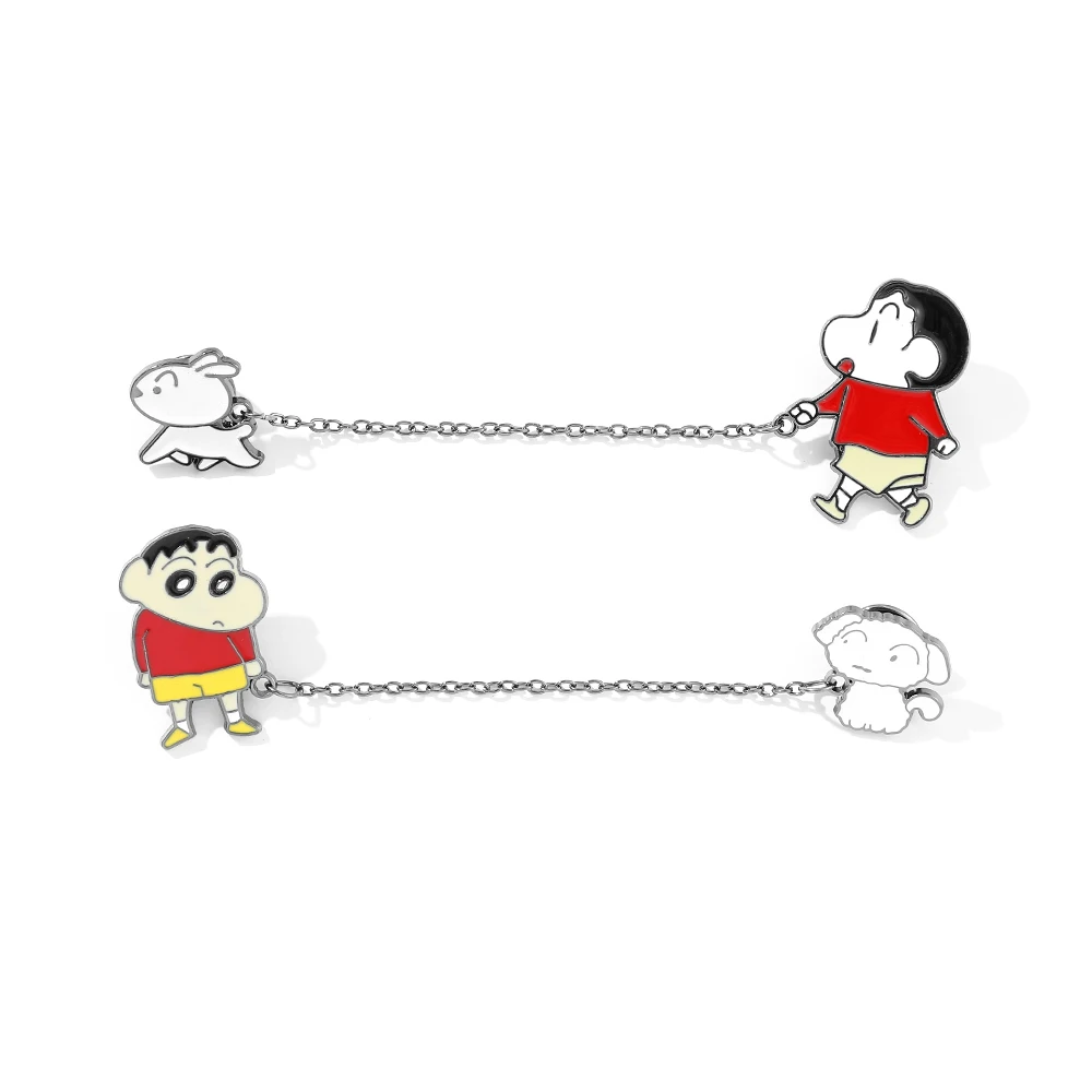 Crayon Shin-Chan Cartoon Figuren Leuke Metalen Badge Wandelende Hond Fun Broche Kleding Accessoires Anime Knuffels Cosplay Geschenken