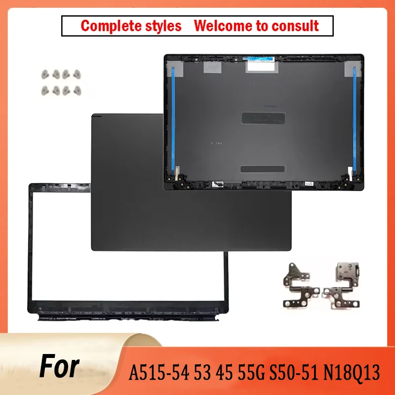 

Черный металлический корпус для Aspire 5 A515-54 A515-54G A515-55 A515-55G, задняя крышка ноутбука, верхняя часть корпуса/задняя крышка/передняя панель/винты для петель