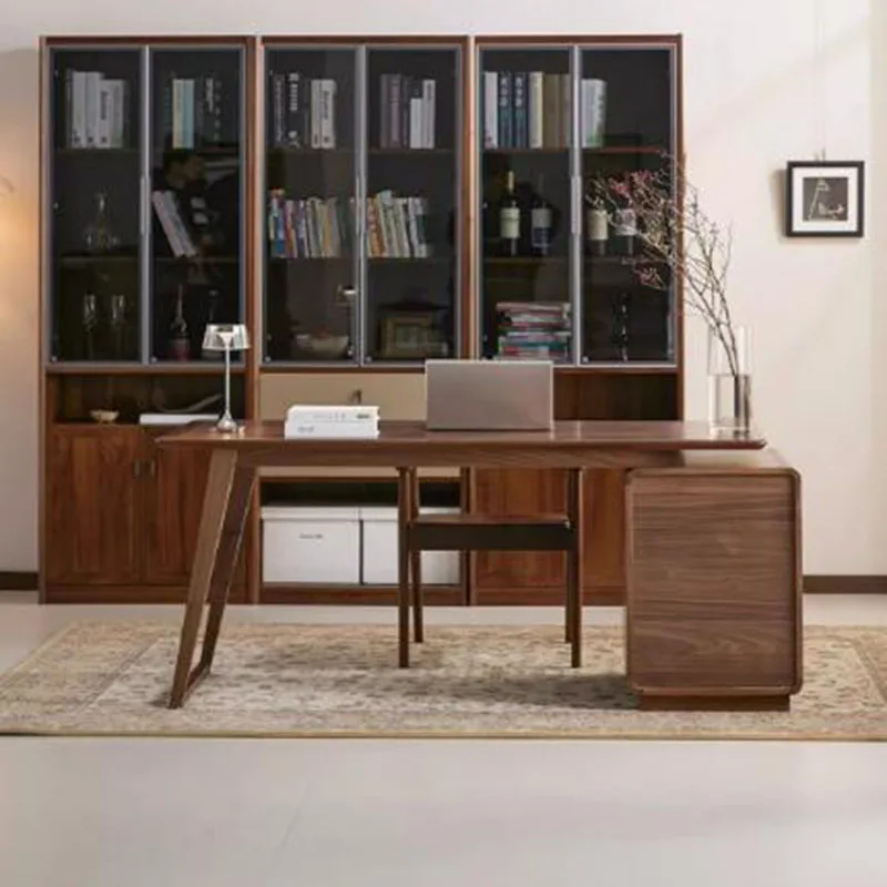 Multifunctional Storage Office Desk Minimalist Standing Modern Office Desk Computer Wooden Escritorio Oficina Unique Furniture
