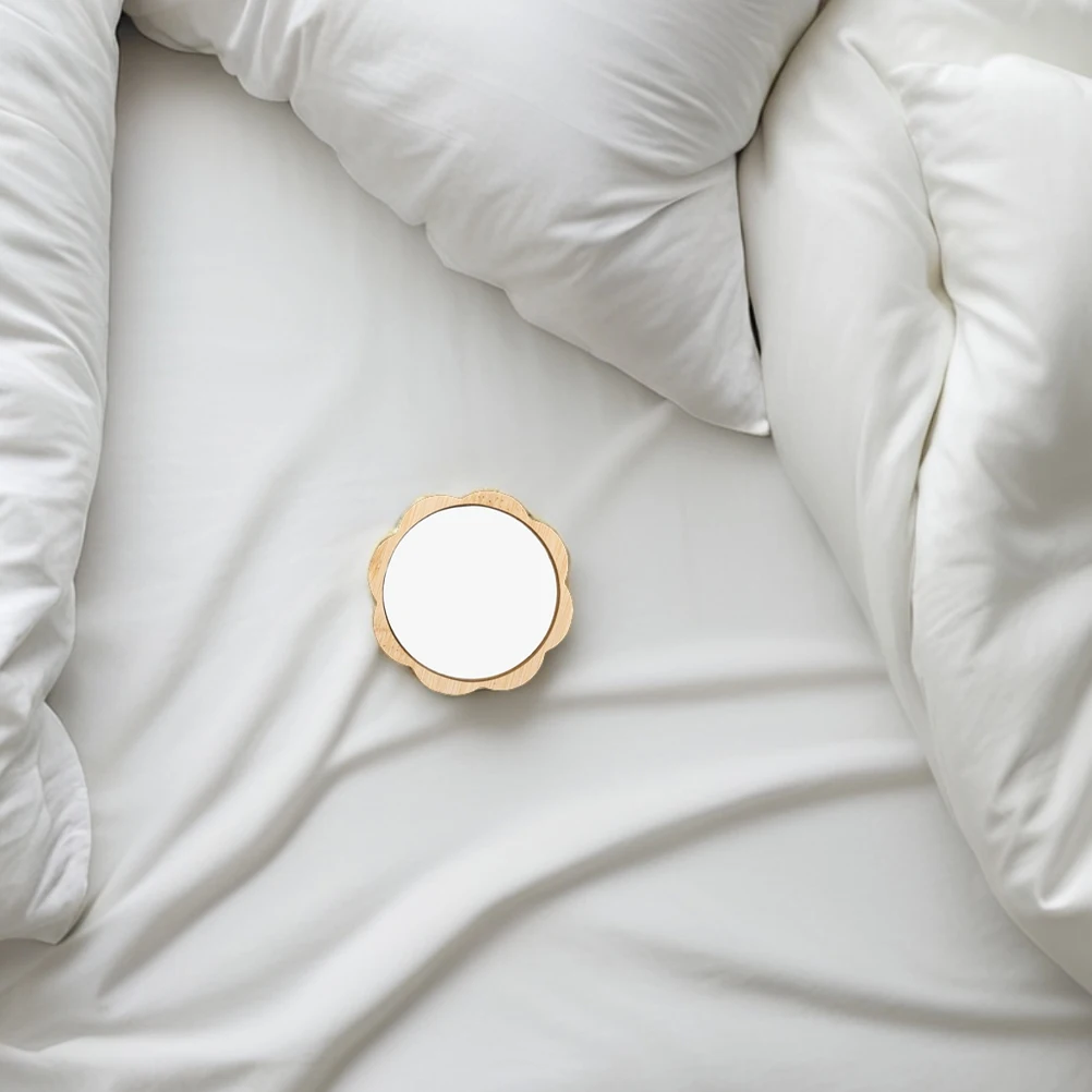 

2pcs Makeup Handheld Portable Travel Small Wooden Vanity Mirror Compact For Women Glass for Women Purse Compact Lightweight