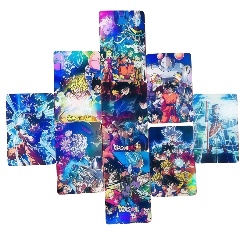 50pcs Dragon Ball holographic cards cartoon anime merchandise Gohan Vegeta Son Goku goods self-printed postcard box lomo cards view 3