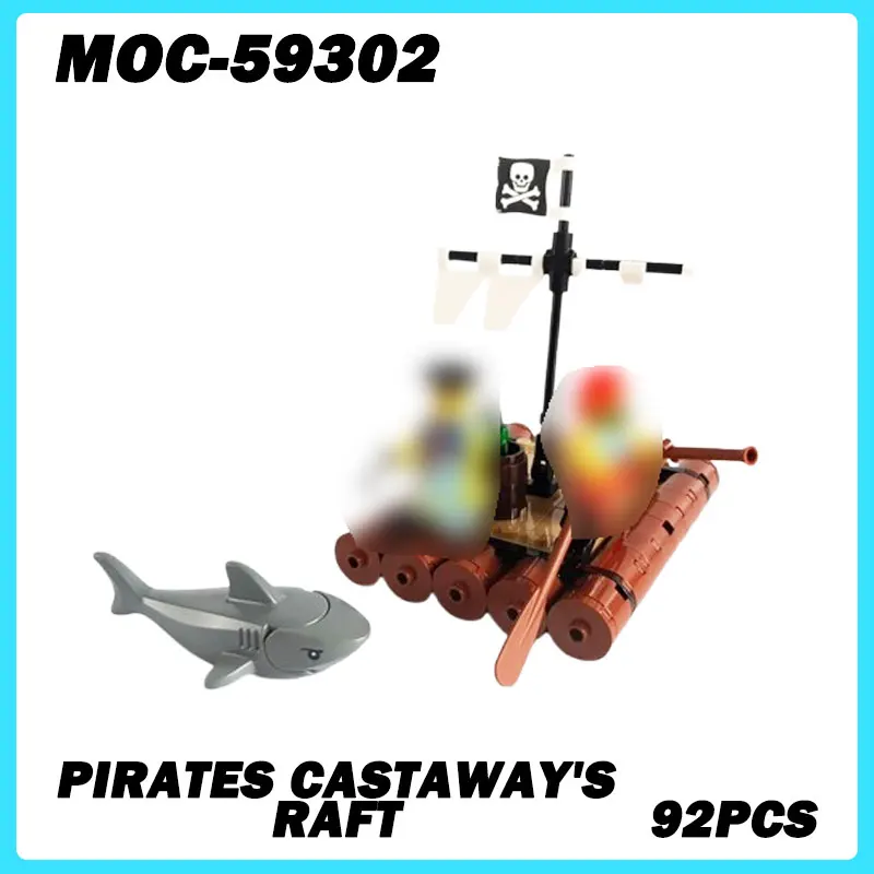 

MOC-59302 Micro Architecture Series Pirates Castaway's Raft Building Blocks DIY Model Brick Desktop Education Toy Xmas Gift 93PC