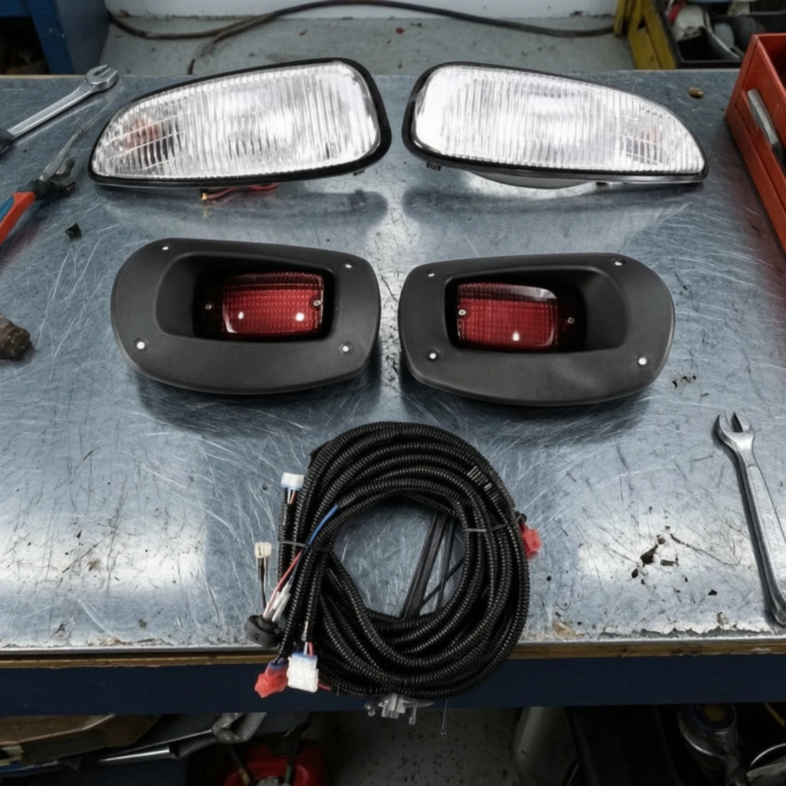 Golf Cart Headlight and Taillight Kit 12V Golf Cart Light Kit Lighting Replacement Upgrade for Neighborhoods
