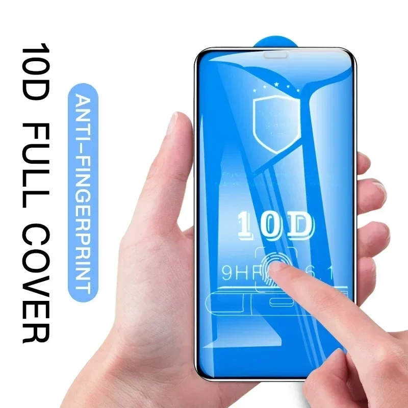 4Pcs 10D Tempered Glass for iPhone 15 11 12 14 Pro Max Mini 7 8 Plus Full Cover Screen Protector for iPhone 13 16 PRO XR XS MAX