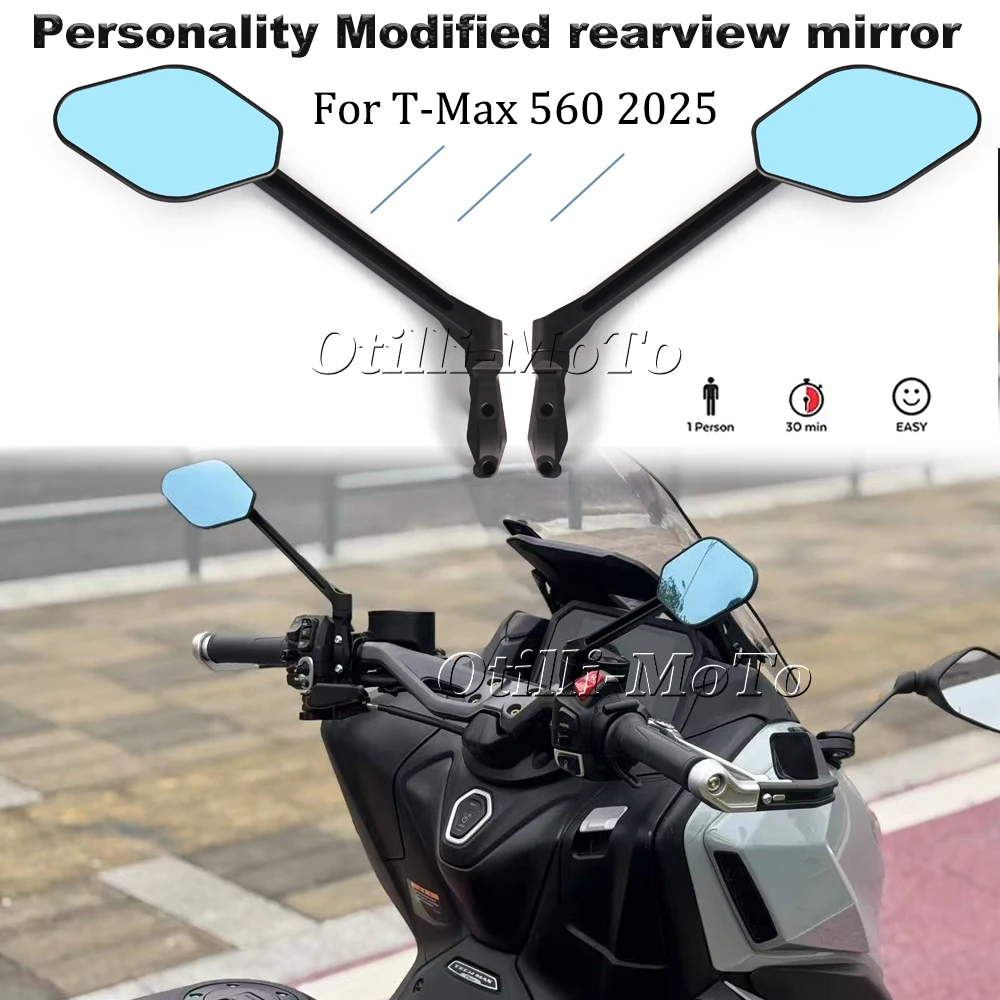 

Motorcycle Accessories Rearview Mirror For Yamaha TMAX560 Tech Max 560 2025- Modified 360° Free Rotating Adjustable Mirrors