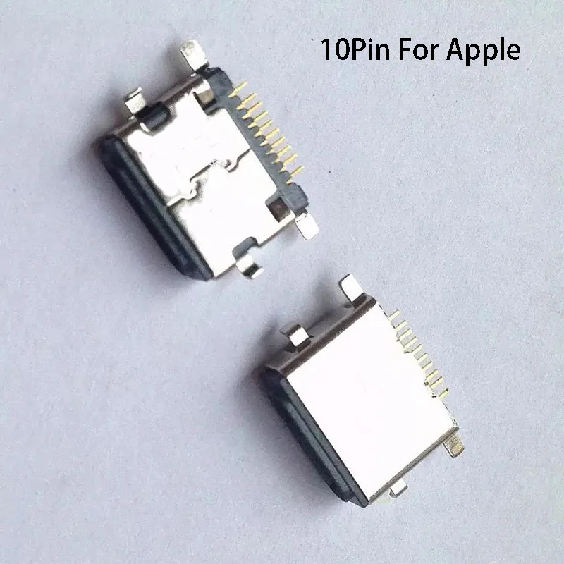 2Pcs For Apple Female Jack USB 5 6 7 Generation 5 6S 6Plus 10PIN Patch Front Plug Phone Connector Data Cable Jack Plug SMT DIP