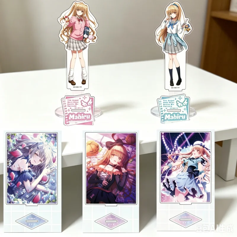 Anime The Angel Next Door Spoils Me Rotten 15cm Mahiru Acrylic standing sign board Keychains Tabletop Decorations Souvenir
