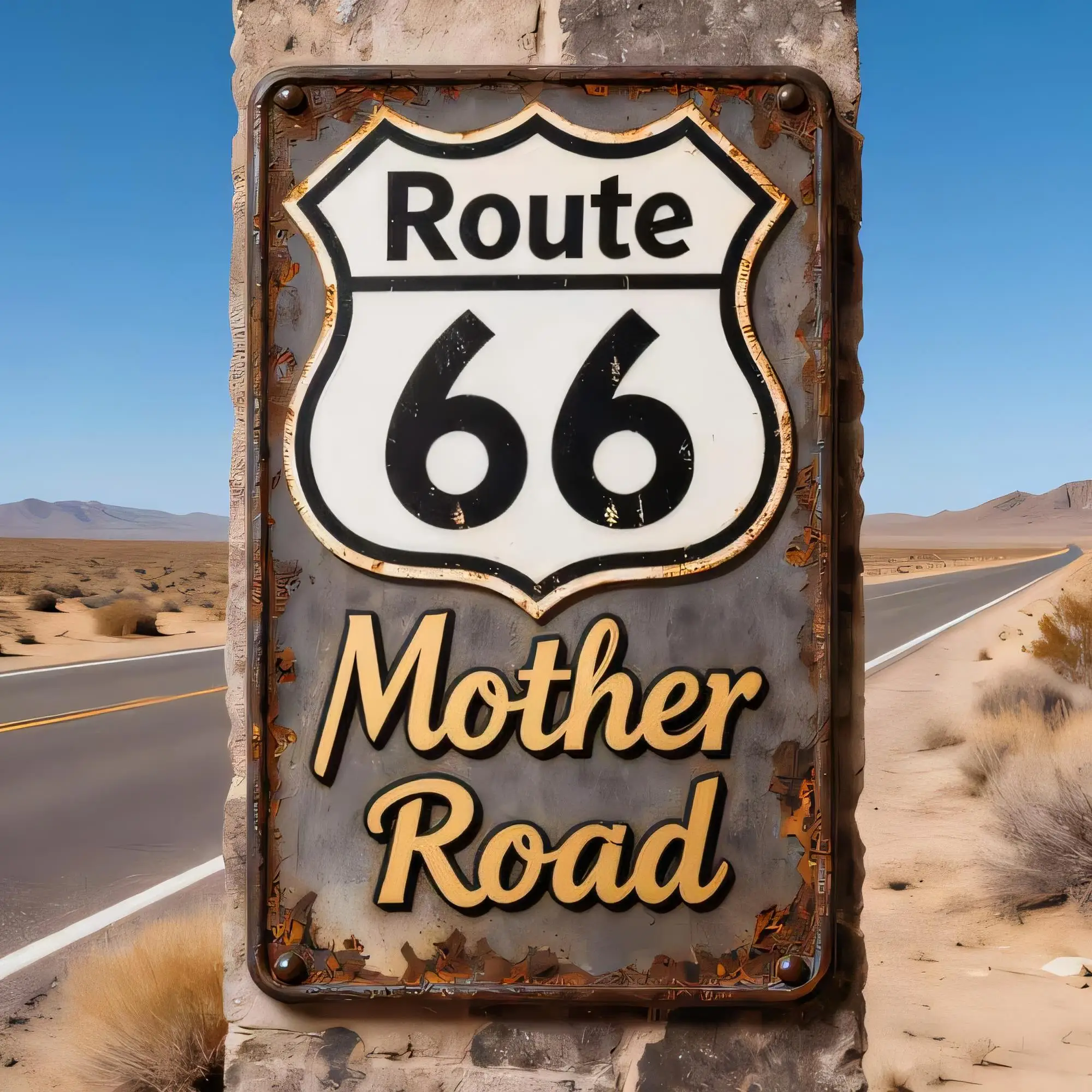 Tin Sign Route 66 Mother Road Vintage Rusty Metal Plaque Street Highway Decor  Retro Wall Art for Garage Bar Man Cave Home Decor