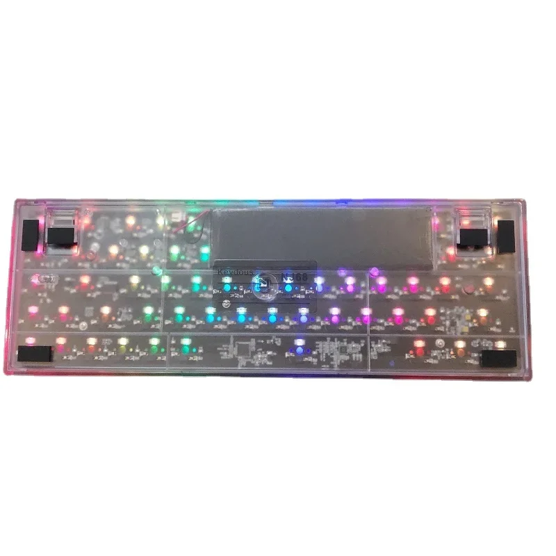 3 modes Transparent case Keydous NJ68 MAX Bluetooth Keyboard RGB Hotswap Mechanical Keyboards 2.4g Wireless Steel Plate