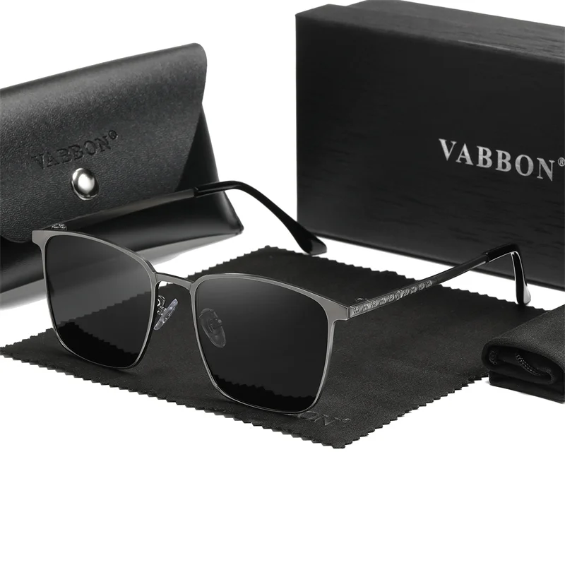 

VABBON New Polarized Sunglasses Men Color-changing Anti-ultraviolet Retro-framed Glasses 9415
