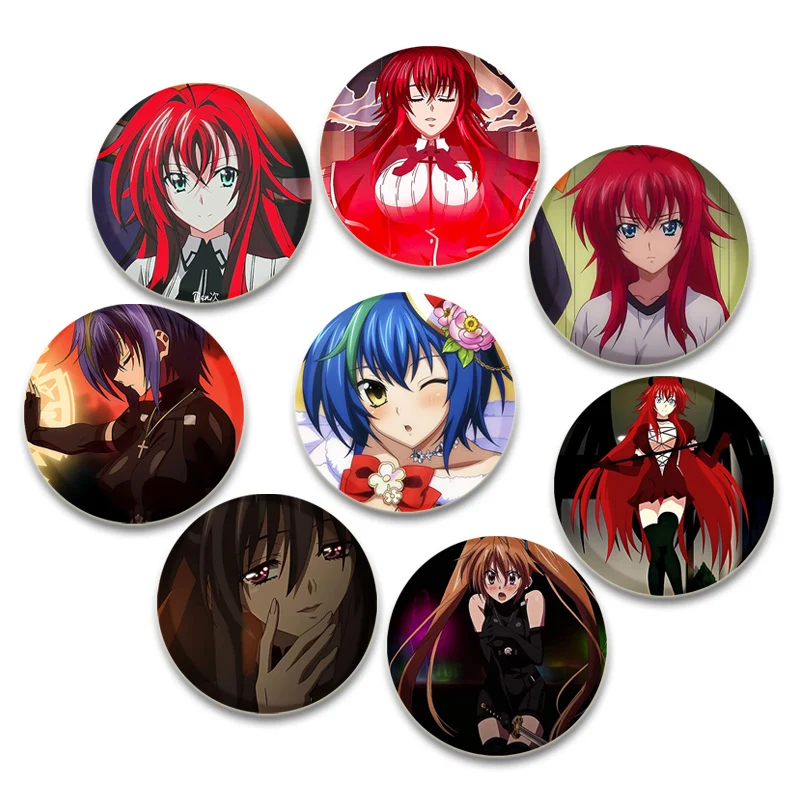 Anime High School DxD 32/44/58mm Simple Button Pins,Snap in Design Brooches,Daily Stylish Ornament Badge,Backpack Gift Accessory