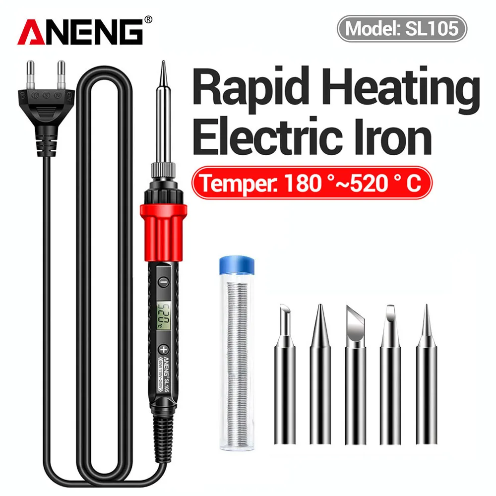 

ANENG SL105 Electric Soldering Iron Professional Digital Display Adjustable Temperature Portable Kit Welding Solder Repair Tools