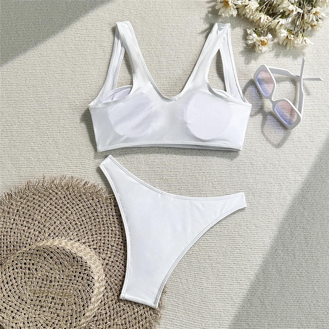 2026 Geknoteter Bikini mit Ausschnitten, Damen-Badeanzug, zweiteiliger Bikini-Set, brasilianischer Badeanzug mit Polsterung, Badebekleidung, Schwimmanzug V6619 – Detail 8