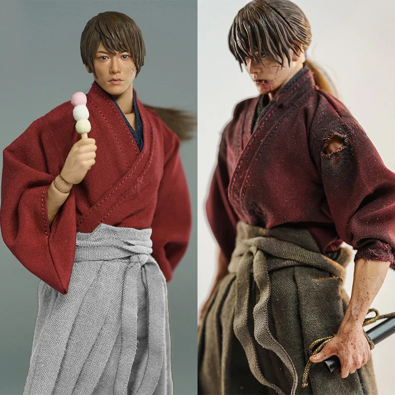 Atoncustom 1/12 Scale Men Soldier Japanese Samurai Swordsman Wanderers Movable Model Full Set 6inch Action Figure Collectible