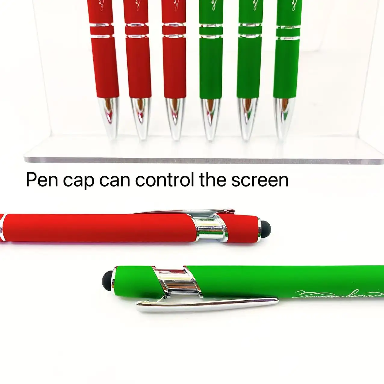 

8 шт., рождественские подарочные ручки, деловые ручки Roundball, красный и зеленый набор, ручки для письма с сенсорным экраном, студенческие ручки для письма