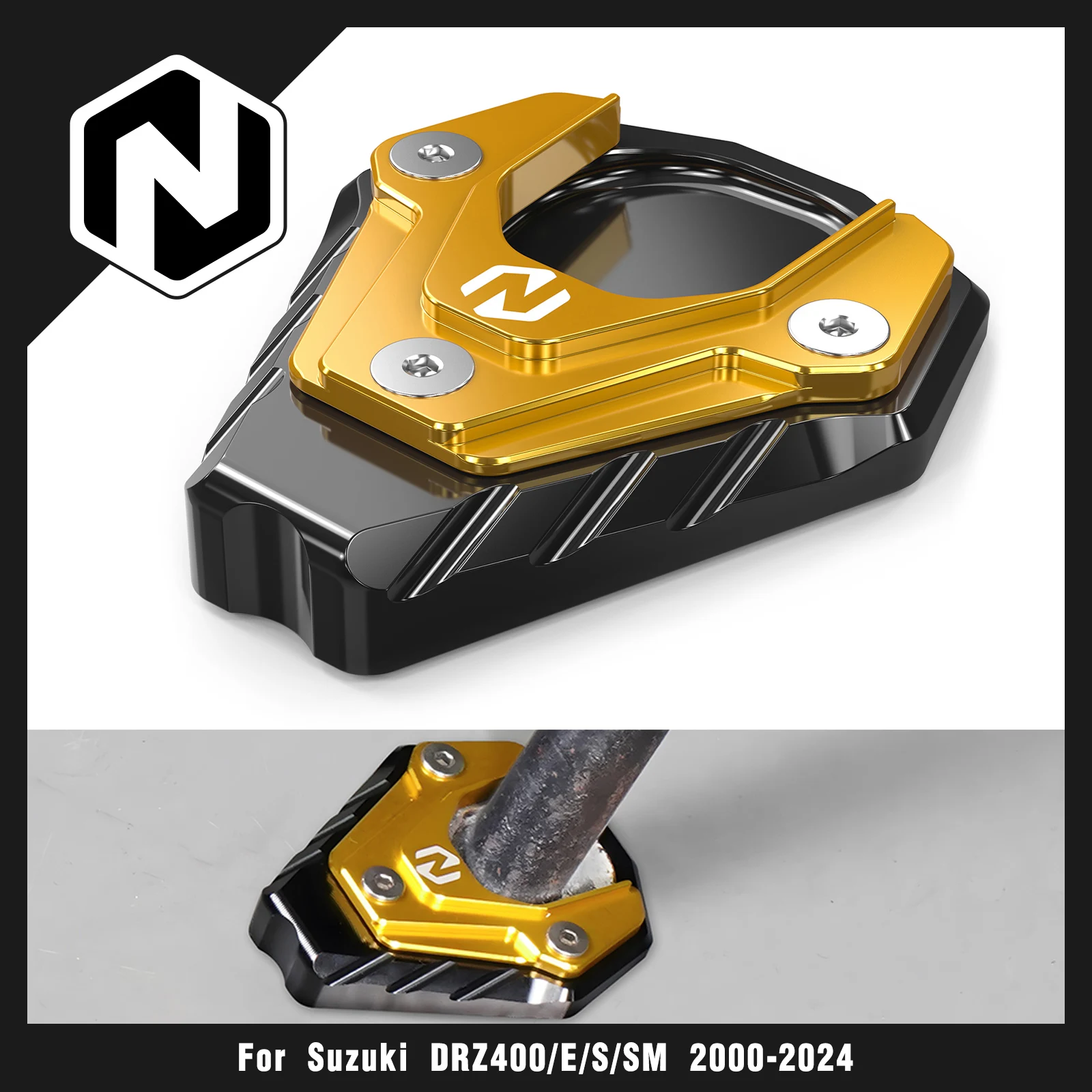 NICECNC For Suzuki DRZ400S DRZ 400S 2000-2024 Aluminum Kickstand Side Stand Pad Extension DRZ400SM DRZ 400 SM 2005-2024 2023