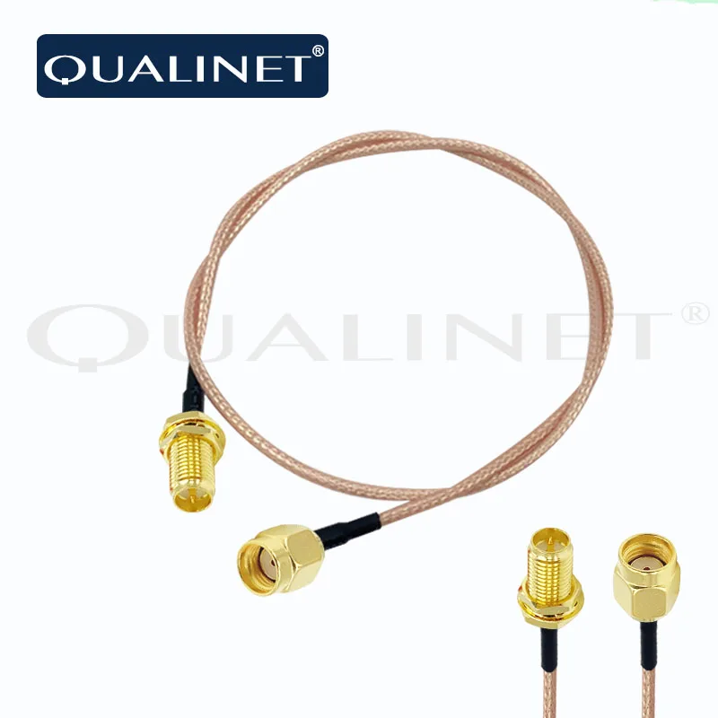 QUALINET RG316 SMA M/SMA F/RP SMA Solder Wire Conector Fios Extension WiFi Vap Antenna Cable Connector Adapter Pigtail Coaxial