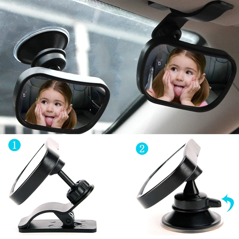 2 In 1 Car Rear Seat Child Safety Mirror Kids Monitor Baby Rear View Mirror In-Car Baby Observation Mirror Easy Installation