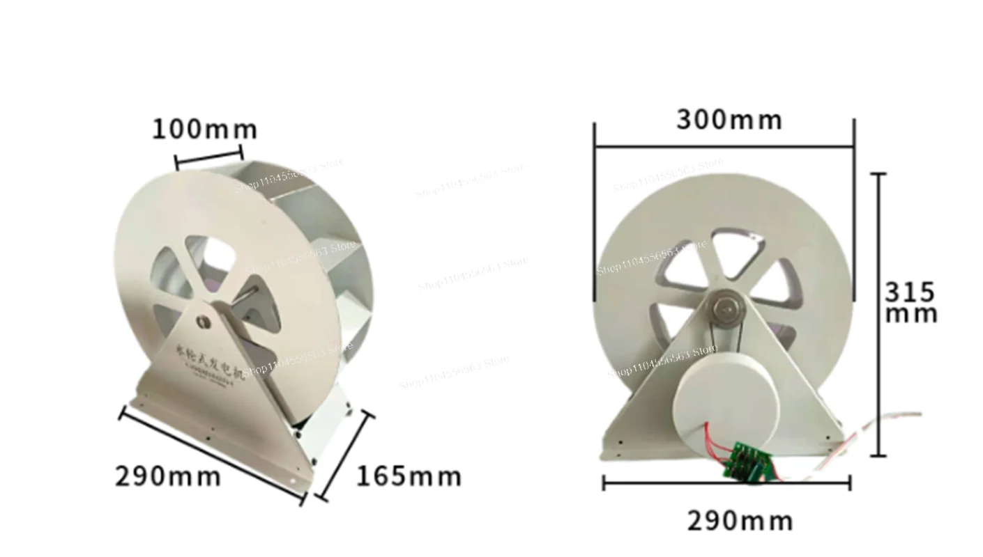 50W/100W Water Wheel Generator Low Speed Disc Alternator for Outdoor Rockery Landscape Fountain Pond Decoration