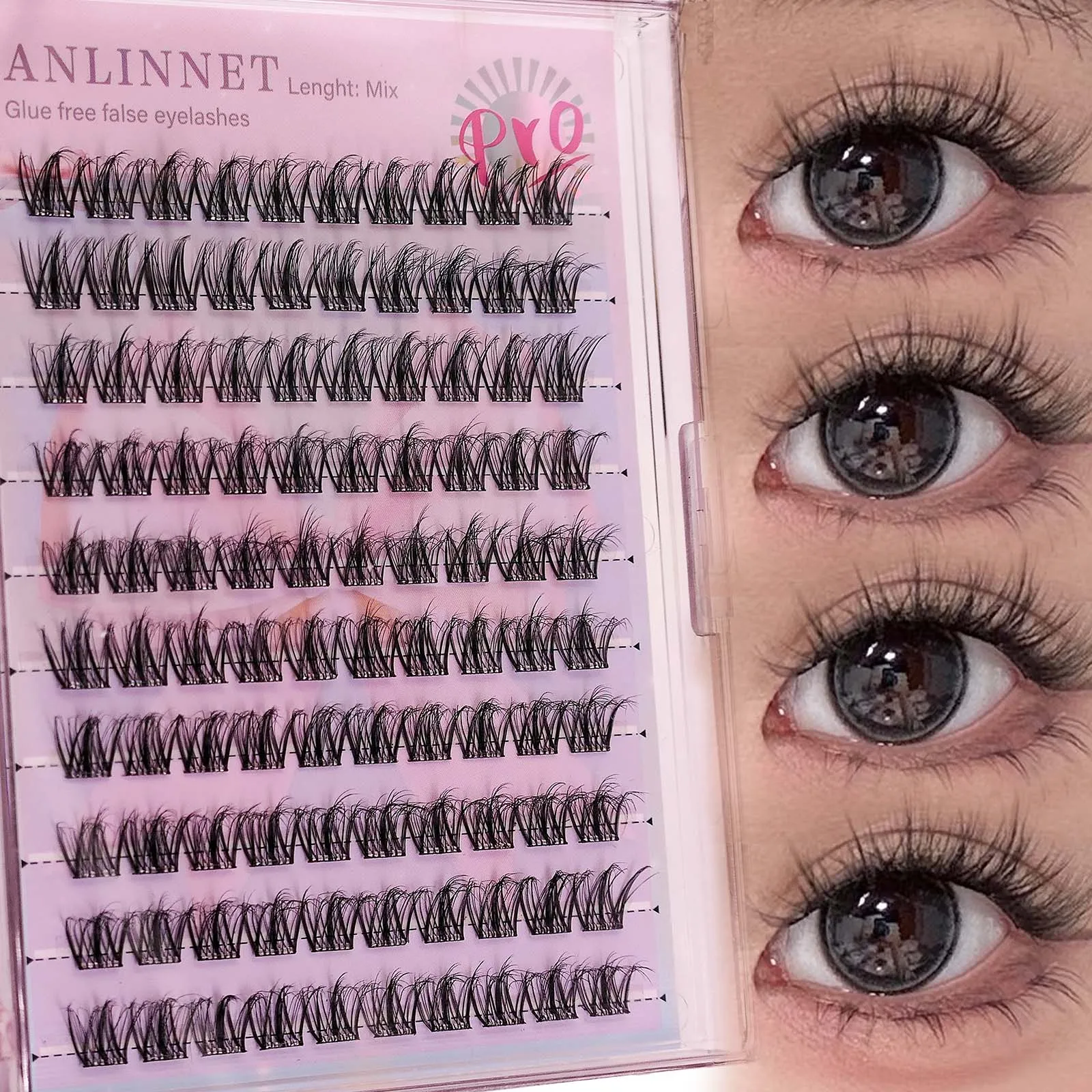 10 file di ciglia finte senza colla, trucco naturale per extension ciglia, ciglia autoadesive senza colla, strumento per ciglia 3D