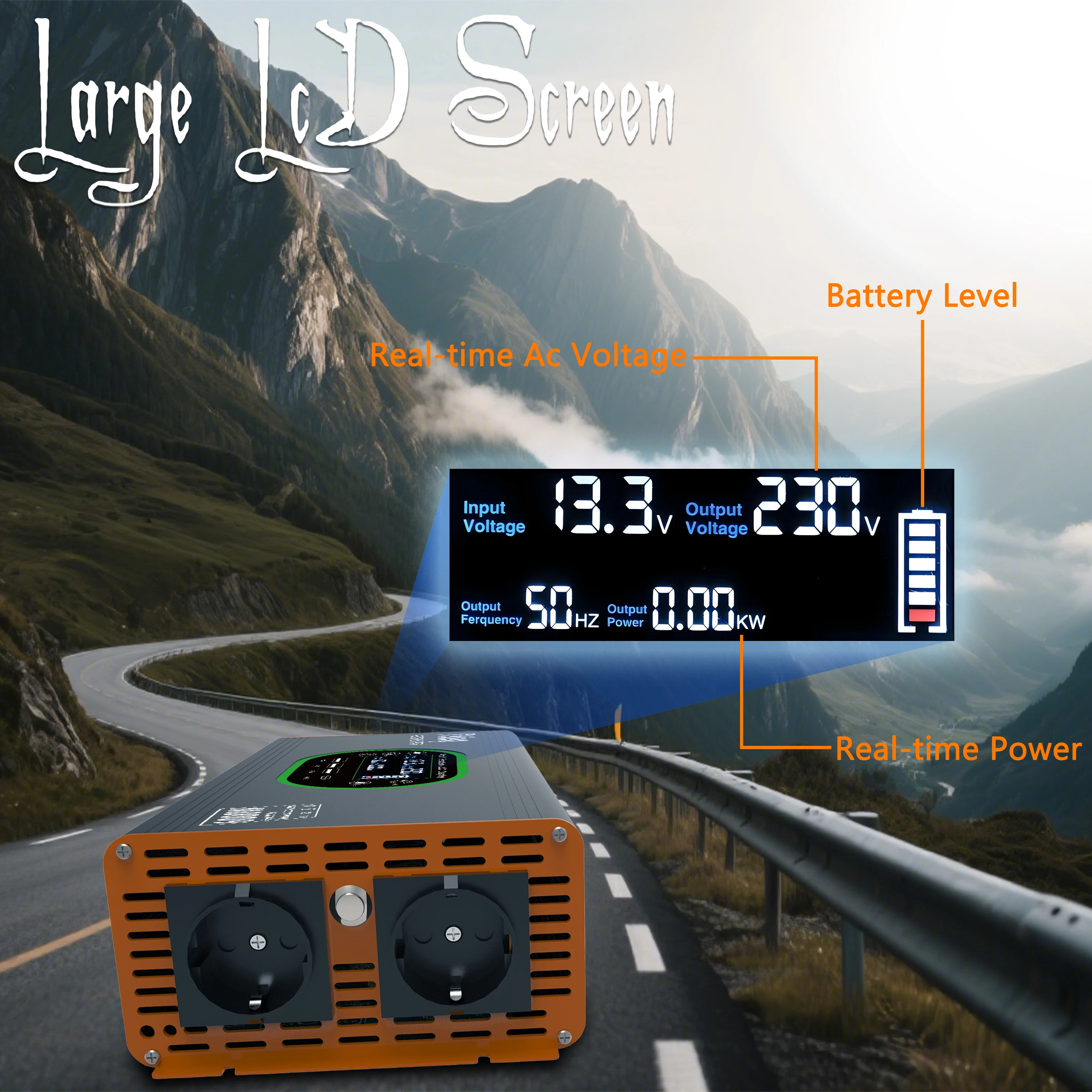 

Pure Sine Wave Inverter 12v 220v 6000W DC AC 50Hz Voltage Converter Car Inverter Europe Socket, 3 USB and 1 Type-C Interface